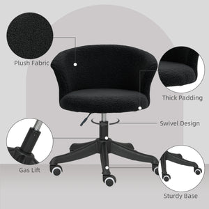 Soft, armless office chair with adjustable height, black