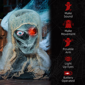 Animated Halloween Mummy with Light-Up LED Eyes