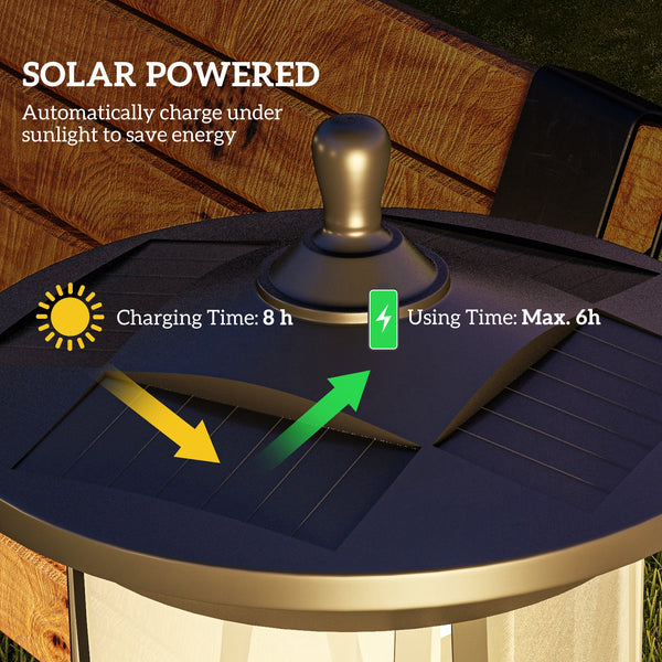 Solar lamp on a pole