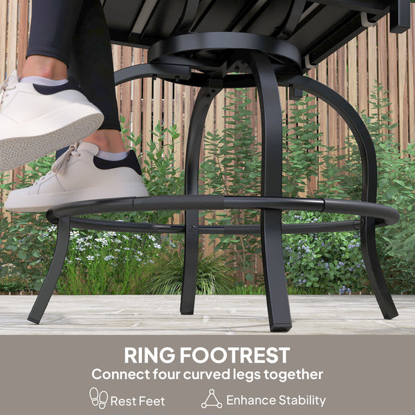 Set of 2 outdoor bar stools with cushions