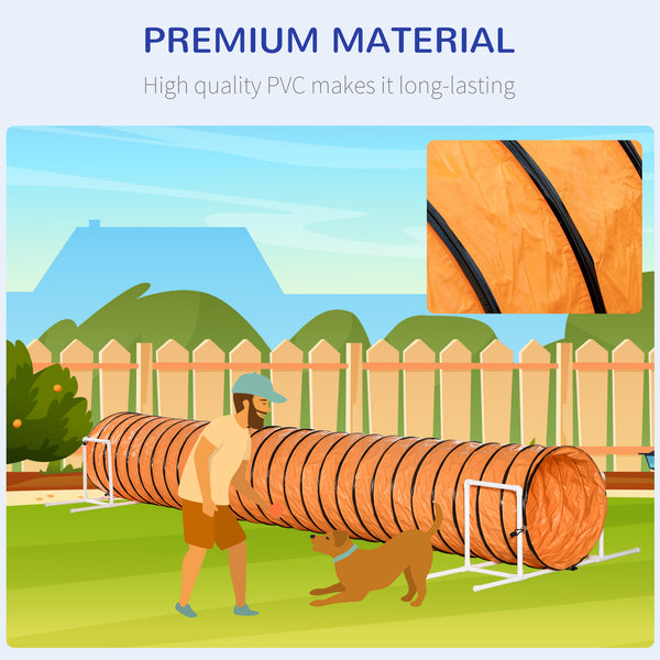 Dog tunnel with carry bag, orange