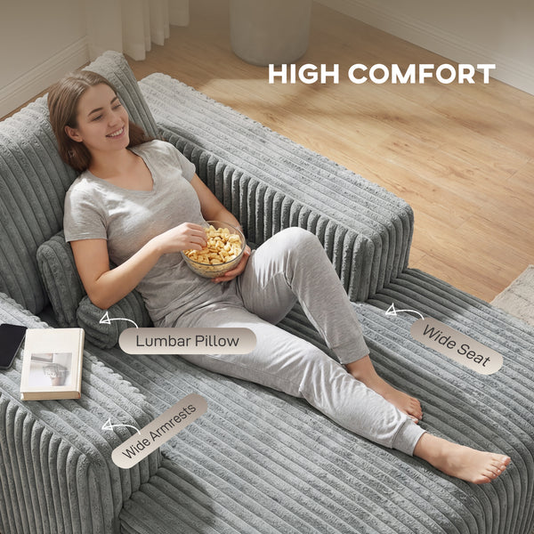 Sofa bed with pillow, single seat, grey