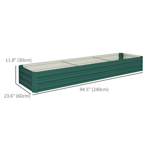 Galvanized raised planter, green