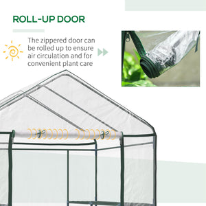 Portable garden greenhouse with 8 shelves
