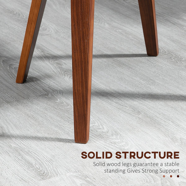 Set of 2 faux leather chairs with padded seats and solid wood legs, black