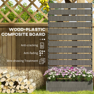 Raised planter with trellis for climbing plants, dark grey