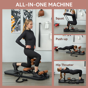 Foldable Squat Machine with Push-Up Stand, Versatile Butt Workout Equipment