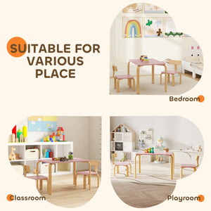 Table and 2 chairs set, pink