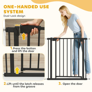 Self-closing safety gate, black