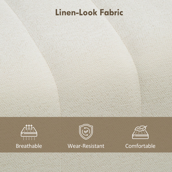 Upholstered bedroom bench, cream white