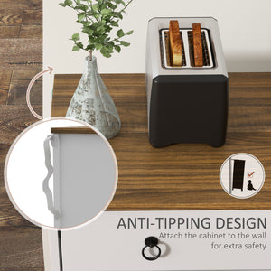 Sideboard with 2 drawers, 4 sliding doors and 2 adjustable shelves, white.