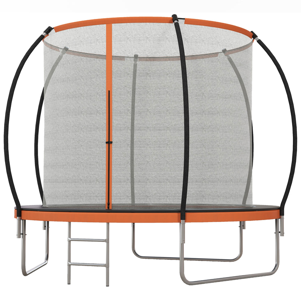 8ft Trampoline with Enclosure Net and Ladder, Orange