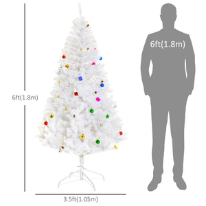 6ft White Artificial Christmas Tree with Ornament