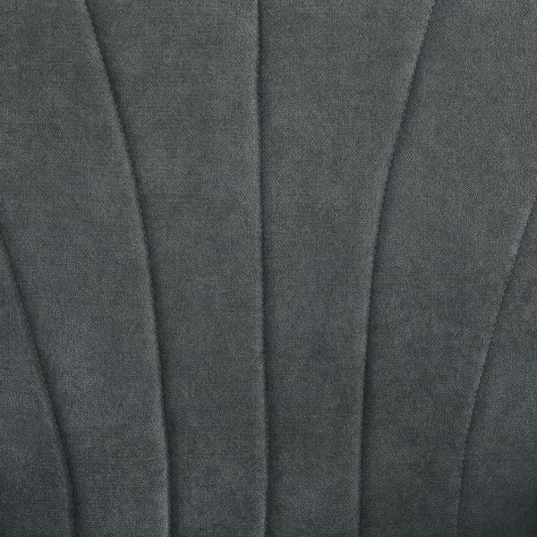 Modern fabric accent chair with wooden legs, dark gray