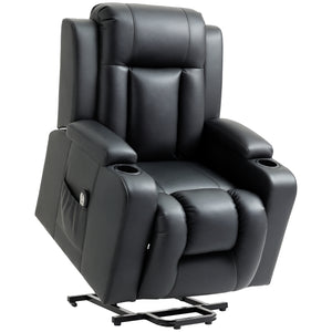 PU Leather Electric Recliner Lift Chair with Footrest, Black