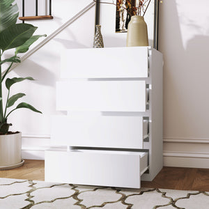4-drawer chest of drawers, freestanding storage unit, white