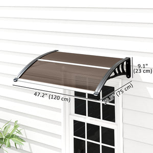 3.9 x 2.5 ft door and window awning, brown