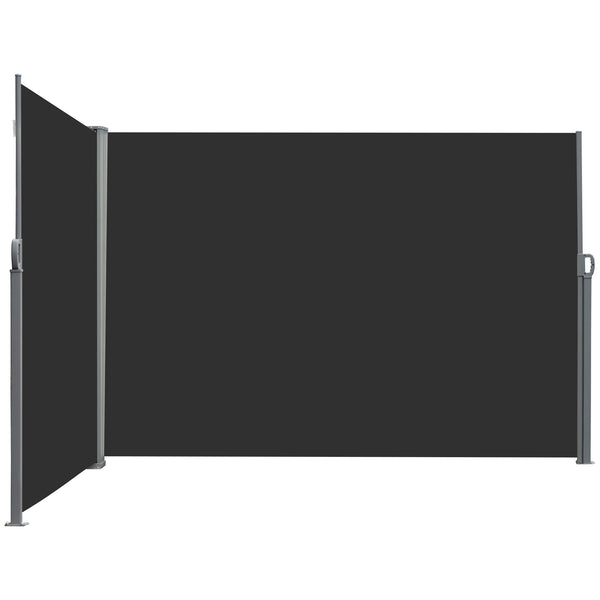 Double retractable exterior windshield, black