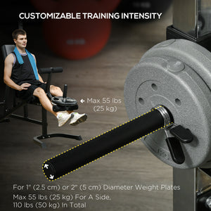 Multifunctional weight cage with adjustable bench, dumbbell bar and 15-level squat rack