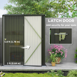 Steel garden shed with single lockable door, black