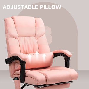 6-point vibrating massage chair with retractable footrest, pink