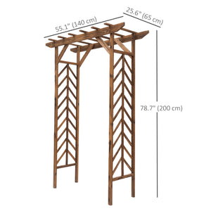 Arched trellis with pergola-style roof