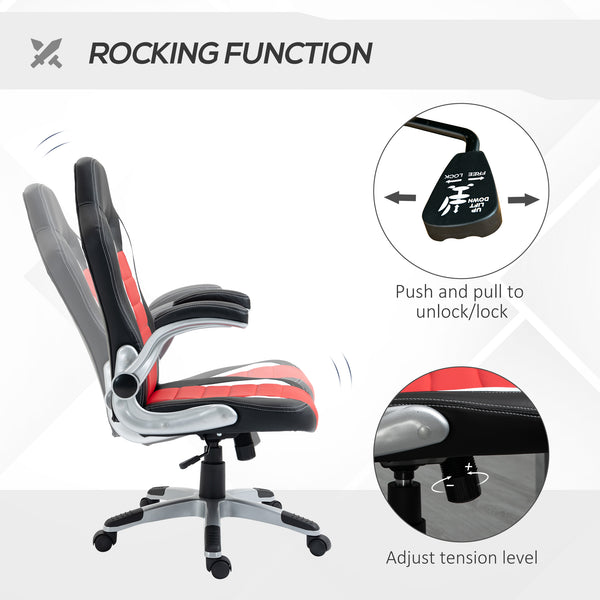 Gaming chair in synthetic leather, red