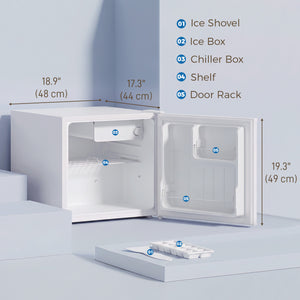 46L Mini Fridge with Reversible Door, White