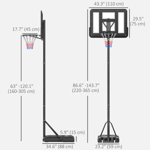 Soozier basketball hoop adjustable in height from 1.5 to 3 m