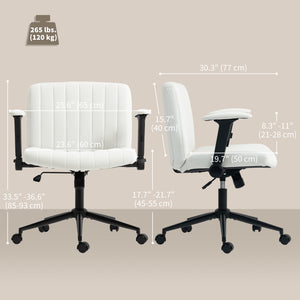 Office chair with cross back, cream white.