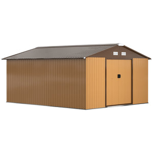 Garden shed with foundation kit and double door