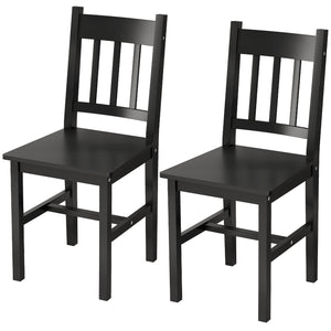 Black pine dining chairs, set of 2