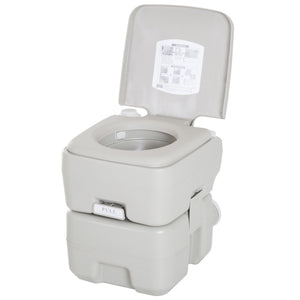 Portable travel toilet, detachable tank with flush, 20 liters