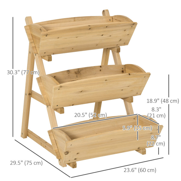 3-tier raised wooden planter