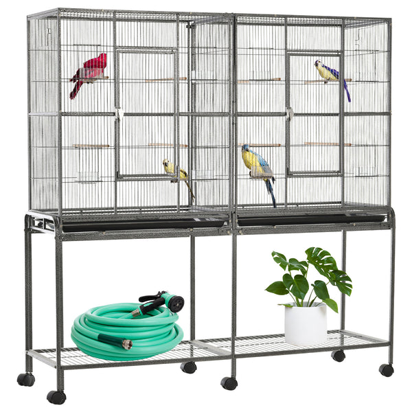 Extra Large 64" Metal Bird Cage with Rolling Stand