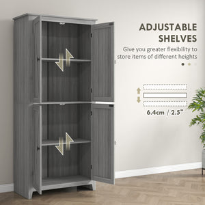 Storage unit with doors and shelves, gray