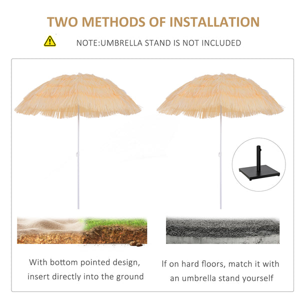 6-foot beach umbrella, wheat color
