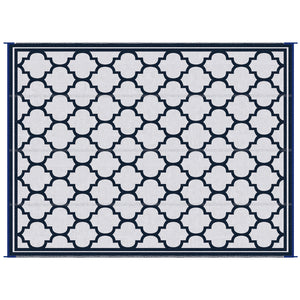 Reversible outdoor rug, dark blue
