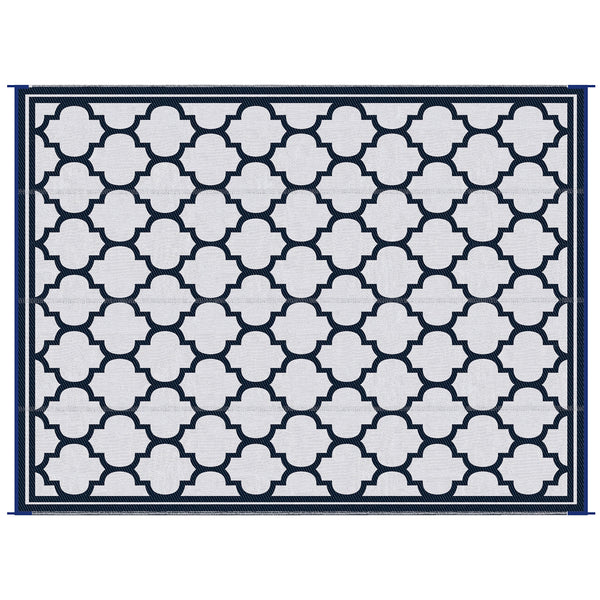 Reversible outdoor rug, dark blue