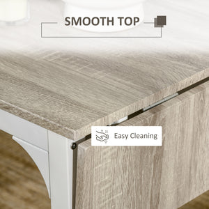 Drop-leaf kitchen table with 2 chairs for apartments and studios, natural color.