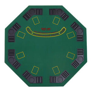 8-Player Folding Poker Table with Cup Holders, Green