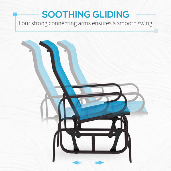 Rocking chair in breathable mesh fabric, brown/blue