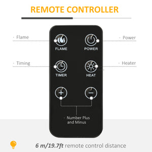 700W/1400W Electric Fireplace with White Mantel
