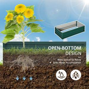 Galvanized raised planter, dark green