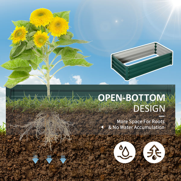 Galvanized raised planter, dark green