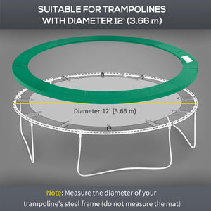 12ft Trampoline Spring Cover, Plastic Trampoline Replacement Pad Gym Bounce Jump Cover EPE Foam Safety Guard Padding Outdoor, Green