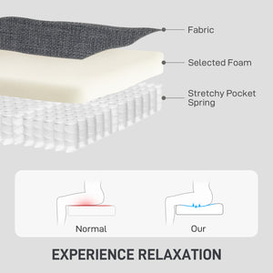 Upholstered 3-seater sofa with thick spring cushions and deep seating, dark grey