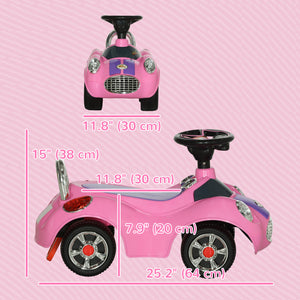 Toddler Push Car with Music, Horn and Light, Pink