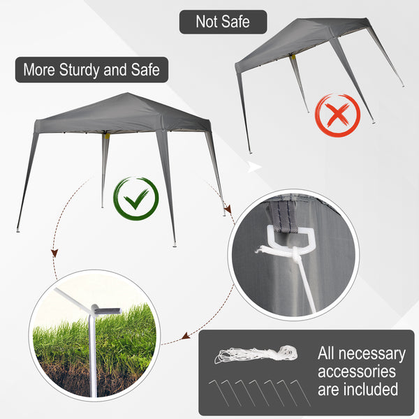 8 x 8 folding tent, carrying bag included, grey