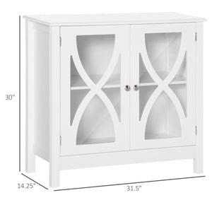 Kitchen cabinet with glass door, living room, white